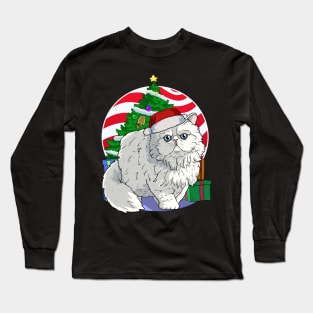 Persian Cat Santa Christmas Gift Long Sleeve T-Shirt